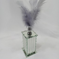 Gri Tüylü Kristal Aynalı Aksesuar 1 adet-TT-1003 Gri Tüylü Kristal Aynalı Aksesuar 1 adet-TT-1003