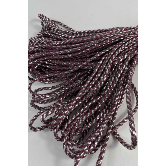 M&uuml;rd&uuml;m G&uuml;m&uuml;ş Twicord &Ccedil;ift Renkli Kordon Şerit 0,8 Mm &ndash; Dekoratif S&uuml;sleme İpi 10 Metre-TWICORD-1