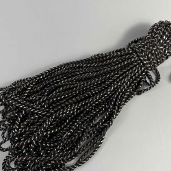 Siyah G&uuml;m&uuml;ş Twicord &Ccedil;ift Renkli Kordon Şerit 0,8 Mm &ndash; Dekoratif S&uuml;sleme İpi 10 Metre-TWICORD-2