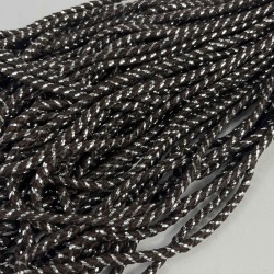 Siyah G&uuml;m&uuml;ş Twicord &Ccedil;ift Renkli Kordon Şerit 0,8 Mm &ndash; Dekoratif S&uuml;sleme İpi 10 Metre-TWICORD-2