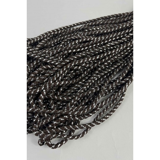 Siyah G&uuml;m&uuml;ş Twicord &Ccedil;ift Renkli Kordon Şerit 0,8 Mm &ndash; Dekoratif S&uuml;sleme İpi 10 Metre-TWICORD-2