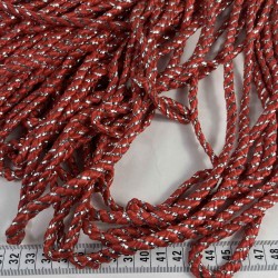 Kırmızı G&uuml;m&uuml;ş Twicord &Ccedil;ift Renkli Kordon Şerit 0,8 Mm &ndash; Dekoratif S&uuml;sleme İpi 10 Metre-TWICORD-5