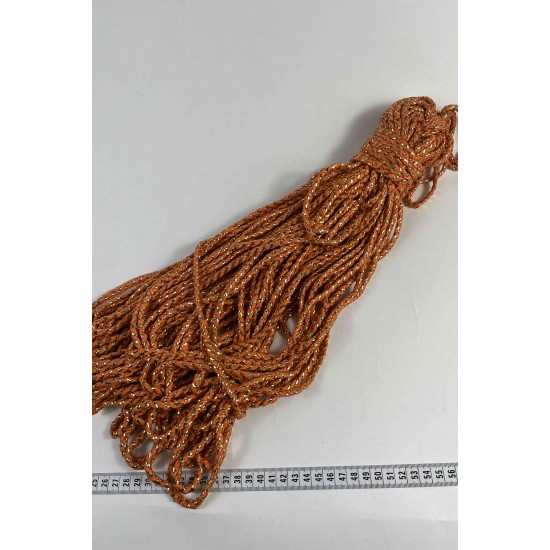 Turuncu Gold Twicord &Ccedil;ift Renkli Kordon Şerit 0,8 Mm &ndash; Dekoratif S&uuml;sleme İpi 10 Metre-TWICORD-6