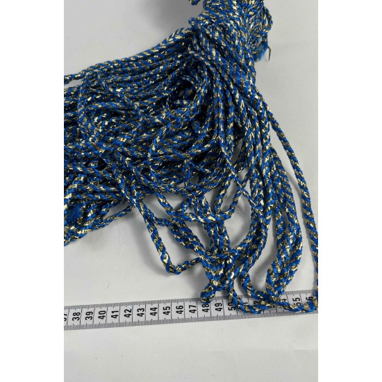 Mavi Gold Twicord &Ccedil;ift Renkli Kordon Şerit 0,8 Mm &ndash; Dekoratif S&uuml;sleme İpi 10 Metre-TWICORD-7