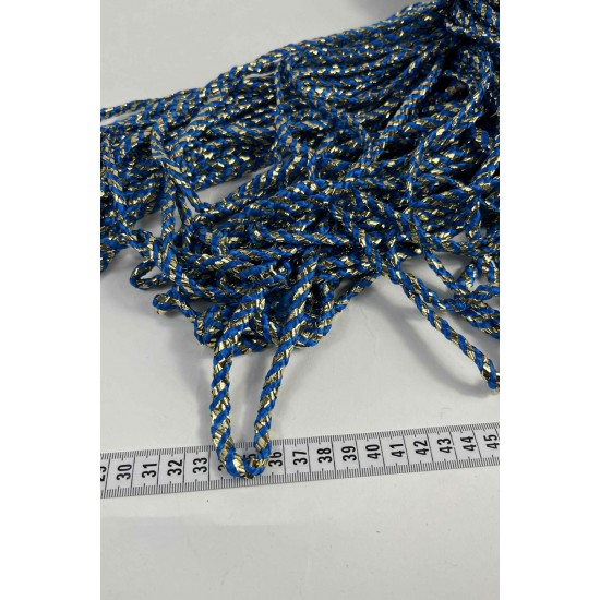 Mavi Gold Twicord &Ccedil;ift Renkli Kordon Şerit 0,8 Mm &ndash; Dekoratif S&uuml;sleme İpi 10 Metre-TWICORD-7