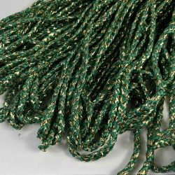 Yeşil Gold Twicord &Ccedil;ift Renkli Kordon Şerit 0,8 Mm &ndash; Dekoratif S&uuml;sleme İpi 10 Metre-TWICORD-8