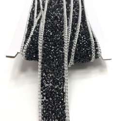 Siyah Ütü ile Yapışan Şerit Aplik-USA-1000