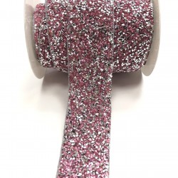 Pembe Ütü ile Yapışan Şerit Aplik 4 cm-USA-1010