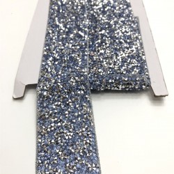 Mavi Ütü ile Yapışan Şerit Aplik 4 cm-USA-1014