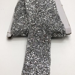 Gümüş Ütü ile Yapışan Şerit Aplik 4 cm-USA-1015