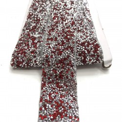 Kırmızı Ütü ile Yapışan Şerit Aplik 4 cm-USA-1017