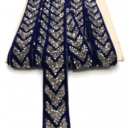 Lacivert Ütü ile Yapışan Şerit Aplik 3 cm-USA-1020