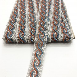 Beyaz Mavi Ütü ile Yapışan Renkli Şerit 2 Cm-USA-1028