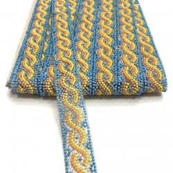 Mavi Sarı Ütü ile Yapışan Renkli Şerit 2 Cm-USA-1031