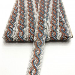 Beyaz Mavi Ütü ile Yapışan Renkli Şerit 2 Cm-USA-1033