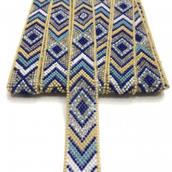 Mavi Krem Ütü ile Yapışan Renkli Şerit 1,5 CM-USA-1035