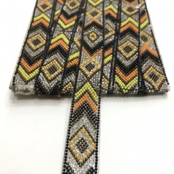 Siyah Sarı Ütü ile Yapışan Renkli Şerit 1,5 CM-USA-1036