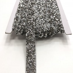 Antrasit Gümüş Ütüyle Yapışan Şerit Aplik-USA-1056