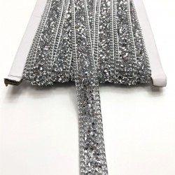 Gümüş Ütü ile Yapışan Şerit Aplik-USA-1057