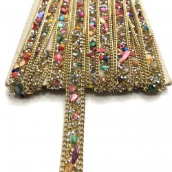 Renkli Ütü ile Yapışan Şerit Aplik-USA-1063