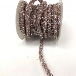 Somon Rengi Boncuk İşlemeli Şerit 1 cm-USA-1070