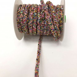 Rengarenk Boncuk İşlemeli Şerit 1 cm-USA-1072