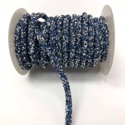 Mavi Boncuk İşlemeli Şerit 1 cm-USA-1078