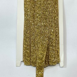 Gold Boncuklu Ütüyle Yapışan Taşlı Şerit-USA-1086