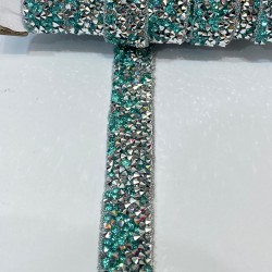 Su Yeşili Ütü İle Yapışan Taşlı Şerit-USA-1087