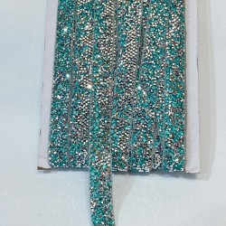 Su Yeşili Ütü İle Yapışan Taşlı Şerit-USA-1087