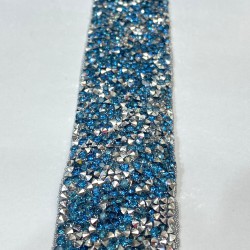 Mavi Geniş Ütüyle Yapışan Taşlı Şerit-USA-1090
