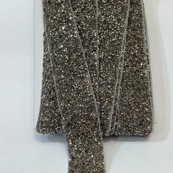 Antrasit Gri Geniş Ütüyle Yapışan Taşlı Şerit-USA-1094