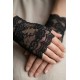 Velmirel Lace Siyah Gelin Eldiveni &ndash; Dantel İşlemeli Vintage Şıklık Nikah & D&uuml;ğ&uuml;n Aksesuarı-VELMIREL-1