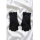 Velmirel Lace Siyah Gelin Eldiveni &ndash; Dantel İşlemeli Vintage Şıklık Nikah & D&uuml;ğ&uuml;n Aksesuarı-VELMIREL-1