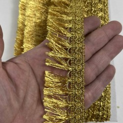 Gold Işıltılı Velmora Sa&ccedil;aklı Dekoratif Kenar S&uuml;s&uuml; Şerit &ndash; El İşi S&uuml;sleme Şeridi 1 Metre-VELMORA-100