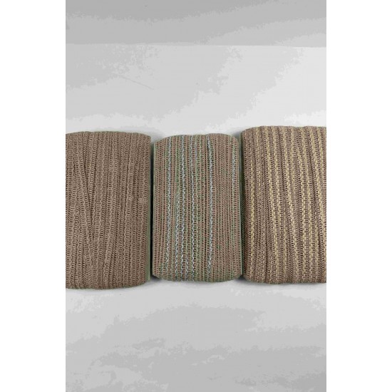 G&uuml;m&uuml;ş Vensora Metalik Dalga Detaylı Hasır Dekoratif Şerit 1 Metre Paketleme S&uuml;sleme-VENSORA-1