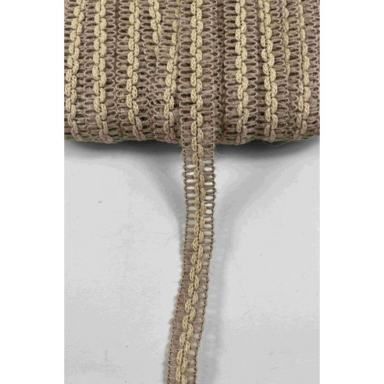 Hasır Vensora Bej Dalga Detaylı Hasır Dekoratif Şerit 1 Metre Paketleme S&uuml;sleme-VENSORA-2