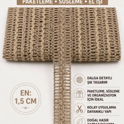 Hasır Vensora Hasır Dalga Detaylı Hasır Dekoratif Şerit 1 Metre Paketleme S&uuml;sleme-VENSORA-3