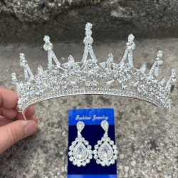 Victoria Gümüş Gelin Kına Tacı Özel Gün Aksesuar Kadın Taç Ve Damla Mekik Küpe Takımı-VICTORIA-11 Victoria Gümüş Gelin Kına Tacı Özel Gün Aksesuar Kadın Taç Ve Damla Mekik Küpe Takımı-VICTORIA-11