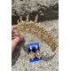 Victoria Gold Gelin Kına Tacı Özel Gün Aksesuar Kadın Taç Ve Geniş Mekik Küpe Takımı-VICTORIA-23 Victoria Gold Gelin Kına Tacı Özel Gün Aksesuar Kadın Taç Ve Geniş Mekik Küpe Takımı-VICTORIA-23