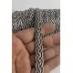 Kahverengi G&uuml;m&uuml;ş Virelta Burgulu Zincir &Ouml;rg&uuml; Şerit &ndash; Premium Dekoratif Kordon S&uuml;s&uuml; 1 Metre-VIRELTA-1