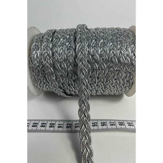 G&uuml;m&uuml;ş Virelta Burgulu Zincir &Ouml;rg&uuml; Şerit &ndash; Premium Dekoratif Kordon S&uuml;s&uuml; 1 Metre-VIRELTA-2