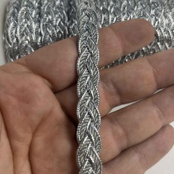 G&uuml;m&uuml;ş Virelta Burgulu Zincir &Ouml;rg&uuml; Şerit &ndash; Premium Dekoratif Kordon S&uuml;s&uuml; 1 Metre-VIRELTA-2