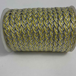 Sarı G&uuml;m&uuml;ş Virelta Burgulu Zincir &Ouml;rg&uuml; Şerit &ndash; Premium Dekoratif Kordon S&uuml;s&uuml; 1 Metre-VIRELTA-6