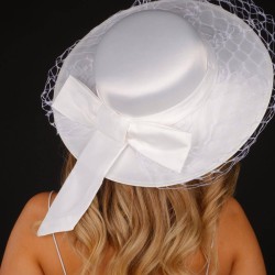 Kırık Beyaz Nikah Şapkası Vualet Emma Tüllü Gelin Aksesuarı Saç Aksesuarı-VUALET-1008