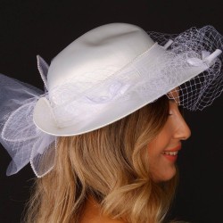 Kırık Beyaz Nikah Şapkası Vualet İzlem İncili Gelin Aksesuarı Saç Aksesuarı-VUALET-1012