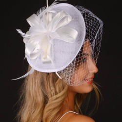 Kırık Beyaz Nikah Şapkası Vualet Lila File Dantelli Gelin Aksesuarı Saç Aksesuarı-VUALET-1015