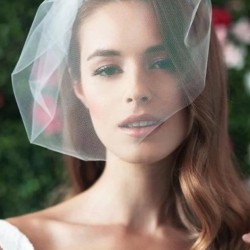 Beyaz Nikah Şapkası Vualet Sade Tüllü Gelin Aksesuarı Saç Aksesuarı-VUALET-1020