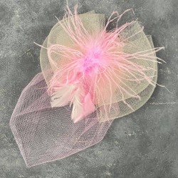 Pembe Tüllü Nikah Şapkası Vualet Sara Gelin Aksesuarı Saç Aksesuarı-VUALET-1023