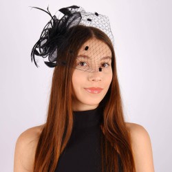 Siyah Nikah Şapkası Vualet Adde Dantelli Gelin Aksesuarı Saç Aksesuarı-VUALET-1036